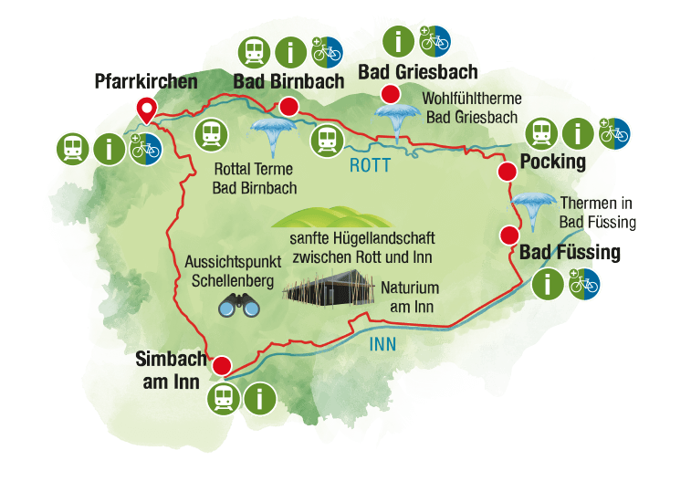 Karte für Kraftquellen der Tour 6