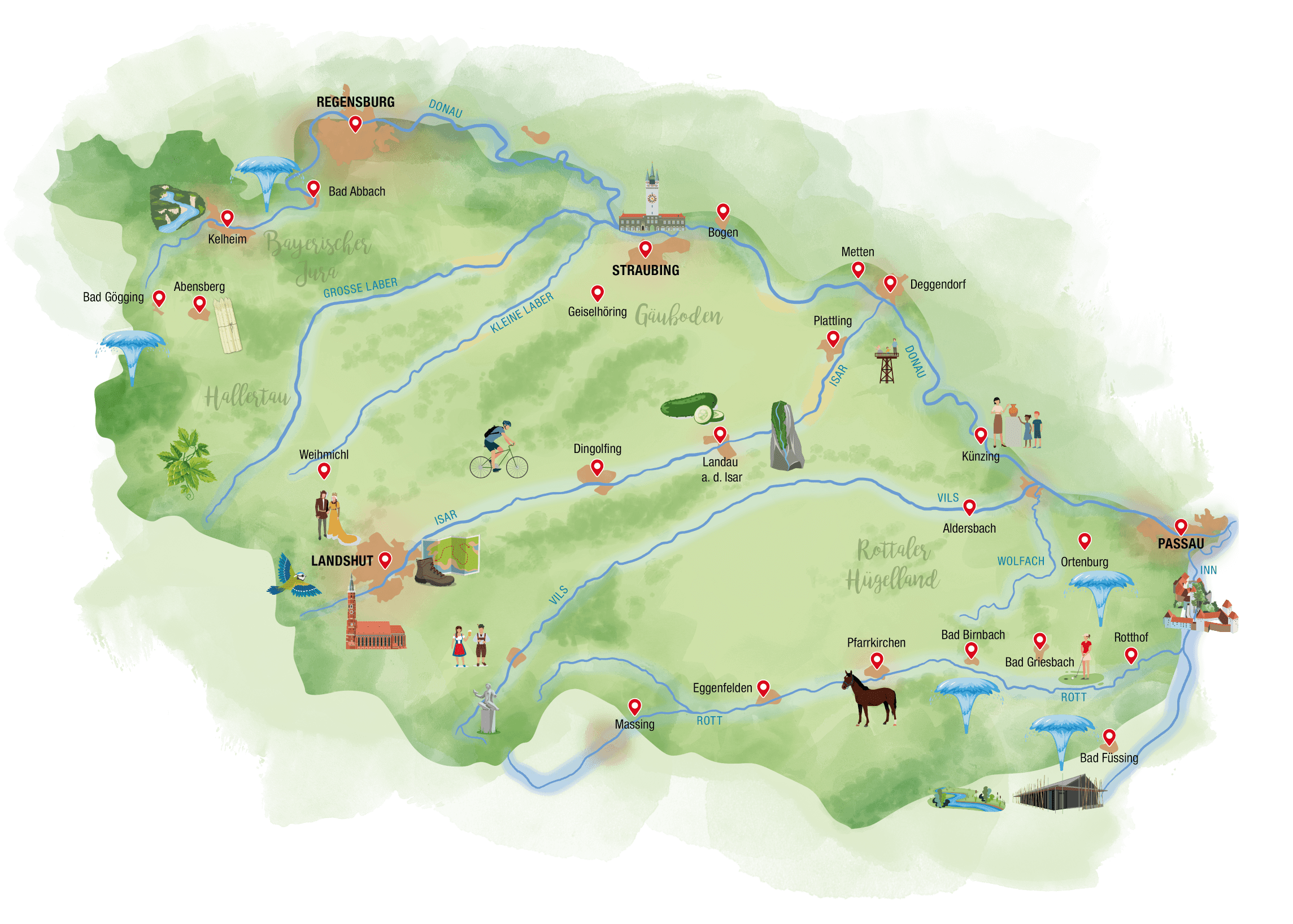 Karte der Regionen